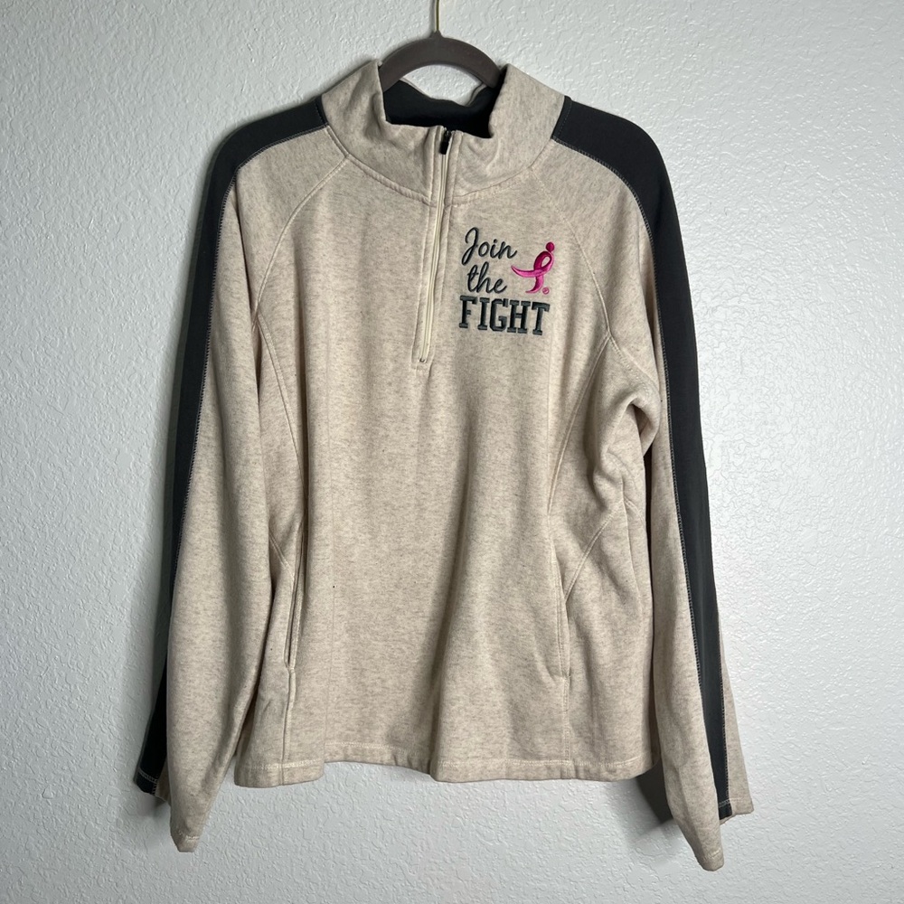 In Pink Breast Cancer Quarter Zip Sweatshirt Size XL